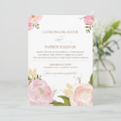 ロマンチック ウォーターカラー フラワー ウェディング 招待状 III (スタンド正面)