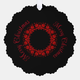 ロマンチック、エレガントヴィンテージダマスクレッドゴシック オーナメントカード