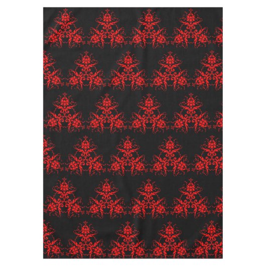 ロマンチック、エレガントヴィンテージダマスクレッドゴシック テーブルクロス (正面)