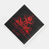 ロマンチック、エレガントヴィンテージレッドダマスク (コーナー)