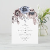 ロマンチック エレガント 水彩 花のアーチ ウェディング 招待状 (スタンド正面)