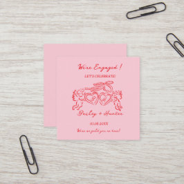 ロマンチック オーダーメイド 婚約 カップル サイン スクエア名刺
