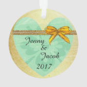 ロマンチック カップル フォト クリスマス オーナメント 記念品 (裏面)