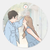 ロマンチック カップル ラブ ステッカー – エレガントなギフト ラッピング (正面)