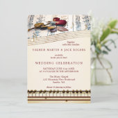 ロマンチック クラシック ミュージック ローズ ウェディング 招待状 (スタンド正面)