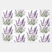 ロマンチック グレー パープル ラベンダー フラワーブライダルシャワー ラッピングペーパーシート (正面2)