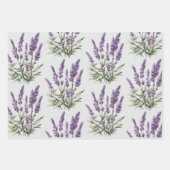 ロマンチック グレー パープル ラベンダー フラワーブライダルシャワー ラッピングペーパーシート (正面)