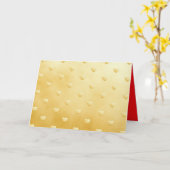 ロマンチック ゴールデン ハート パターン カード (黄色い花)