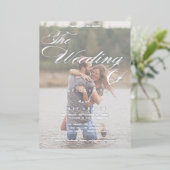 ロマンチック |シルバーフォイル色あせた結婚写真 箔招待状 (立ち正面)