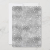 ロマンチック シルバー スパークル グリッツィ ブライダル シャワー 招待状 (裏面)