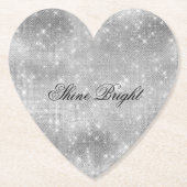 ロマンチック シルバー スパークル ペーパーコースター (正面)