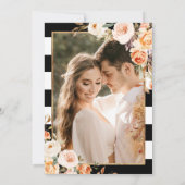 ロマンチック スクリプト テラコッタ フラワー フォト ウェディング 招待状 (裏面)