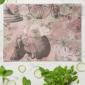 ロマンチック・スチームパンク |アンティークヴィンテージエフェメラ キッチンタオル (折り畳み)