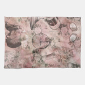 ロマンチック・スチームパンク |アンティークヴィンテージエフェメラ キッチンタオル (横)