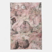 ロマンチック・スチームパンク |アンティークヴィンテージエフェメラ キッチンタオル (縦)