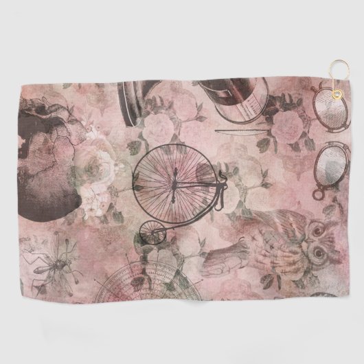 ロマンチック・スチームパンク |アンティークヴィンテージエフェメラ ゴルフタオル (横)