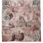 ロマンチック・スチームパンク |アンティークヴィンテージエフェメラ シャワーカーテン (正面)