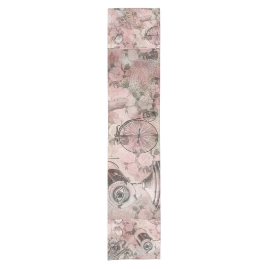 ロマンチック・スチームパンク |アンティークヴィンテージエフェメラ ショートテーブルランナー (正面)