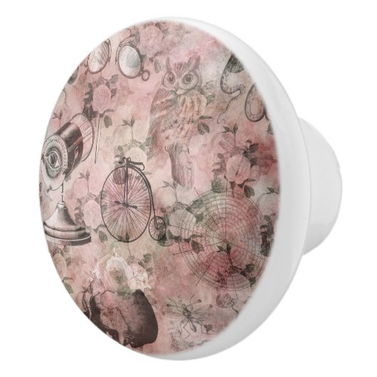 ロマンチック・スチームパンク |アンティークヴィンテージエフェメラ セラミックノブ (右)