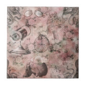 ロマンチック・スチームパンク |アンティークヴィンテージエフェメラ タイル (正面)