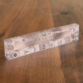 ロマンチック・スチームパンク |アンティークヴィンテージエフェメラ デスクネームプレート (側面)