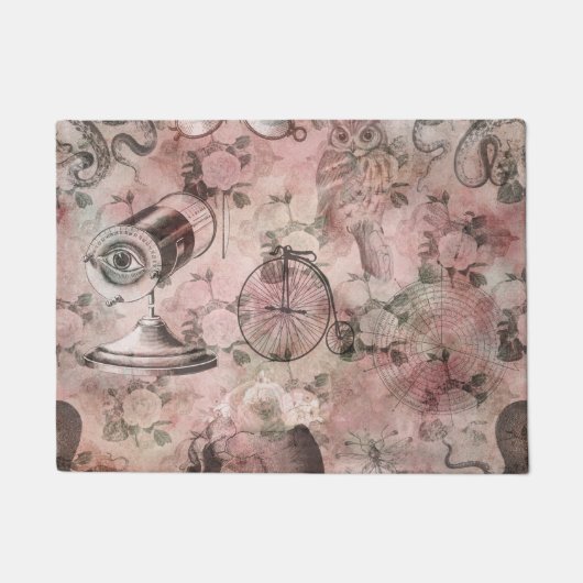 ロマンチック・スチームパンク |アンティークヴィンテージエフェメラ ドアマット (正面)