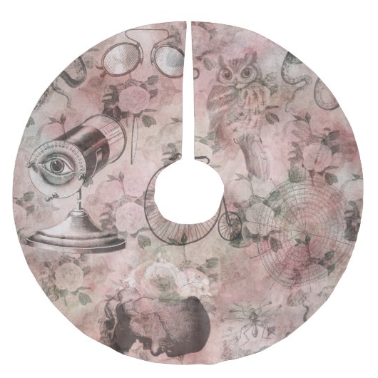 ロマンチック・スチームパンク |アンティークヴィンテージエフェメラ ブラッシュドポリエステルツリースカート (正面)