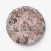 ロマンチック・スチームパンク |アンティークヴィンテージエフェメラ ペーパープレート (正面)