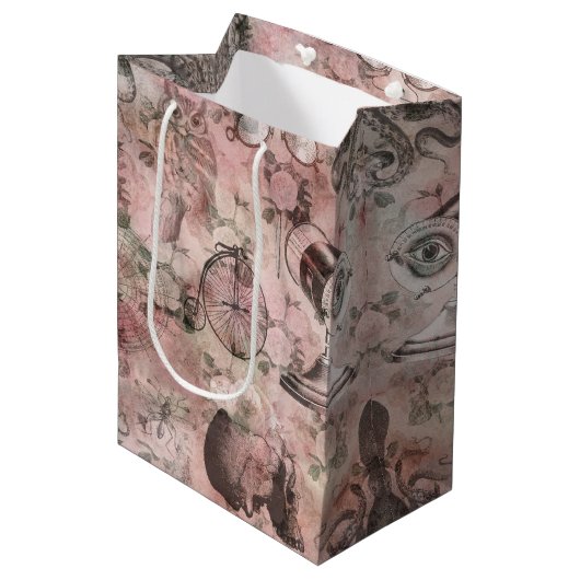 ロマンチック・スチームパンク |アンティークヴィンテージエフェメラ ミディアムペーパーバッグ (正面アングル)