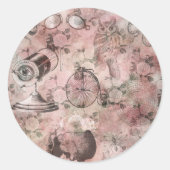 ロマンチック・スチームパンク |アンティークヴィンテージエフェメラ ラウンドシール (正面)