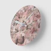 ロマンチック・スチームパンク |アンティークヴィンテージエフェメラ ラウンド壁時計 (傾斜)