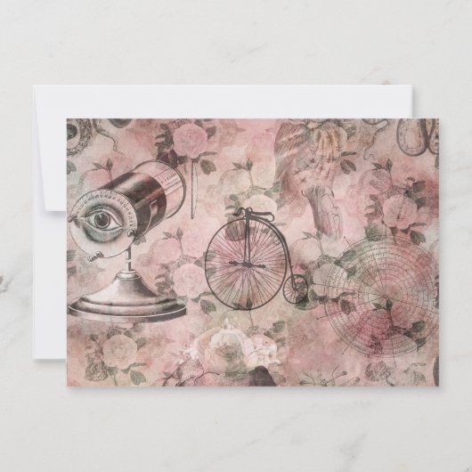 ロマンチック・スチームパンク |アンティークヴィンテージエフェメラ 招待状 (裏面)