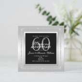 ロマンチック ダイヤモンド シルバー 60周年 結婚記念日 招待状 (スタンド正面)