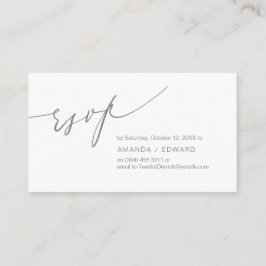 ロマンチック、ダークグレー、招待状RSVP、応答 エンクロージャーカード