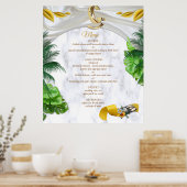 ロマンチック トロピカル メニュー ポスター (キッチン)