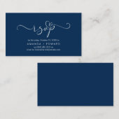 ロマンチック,ネイビーブルー,招待状RSVP,応答 エンクロージャーカード (正面/裏面)