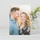 ロマンチック ネイビー フラワーフォト 招待状 (スタンド正面)