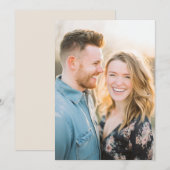 ロマンチック ネイビー フラワーフォト 招待状 (正面/裏面)