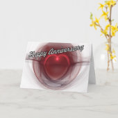 ロマンチック「ハッピーアニバーサリー」ライトアップハートアート カード (黄色い花)