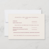 ロマンチック バーガンディー ブラッシュ ピンク フラワーの結婚式 出欠カード (裏面)