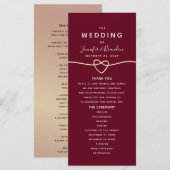 ロマンチック バーガンディ ウェディング プログラム (正面/裏面)