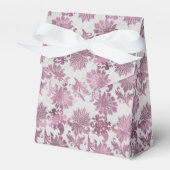 ロマンチック バーガンディ レッド シルバー フラワーブライダルシャワー フェイバーボックス (正面サイド)