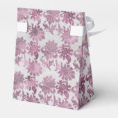 ロマンチック バーガンディ レッド シルバー フラワーブライダルシャワー フェイバーボックス (裏面サイド)