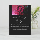 ロマンチック バーガンディ ワイン テイスティング パーティー ご招待 招待状 (スタンド正面)