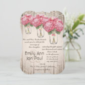 ロマンチック パステルピンク メイソンジャー ランタン ウェディング 招待状 (スタンド正面)