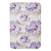 ロマンチック パープル アイリス フラワーブライダルシャワー バスマット (正面縦)