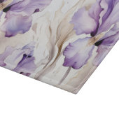 ロマンチック パープル クリーム アイリス フラワー ブライダル シャワー カッティングボード (角)