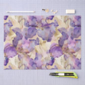 ロマンチック パープル ゴールド アイリス フラワー ウェディング 薄葉紙 (クラフト)