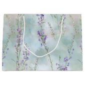 ロマンチック パープル ラベンダー フラワーズ ウェディング ラージペーパーバッグ (正面)