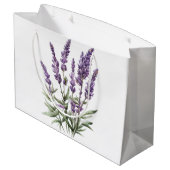 ロマンチック パープル ラベンダー フラワーブライダルシャワー ラージペーパーバッグ (裏面アングル)